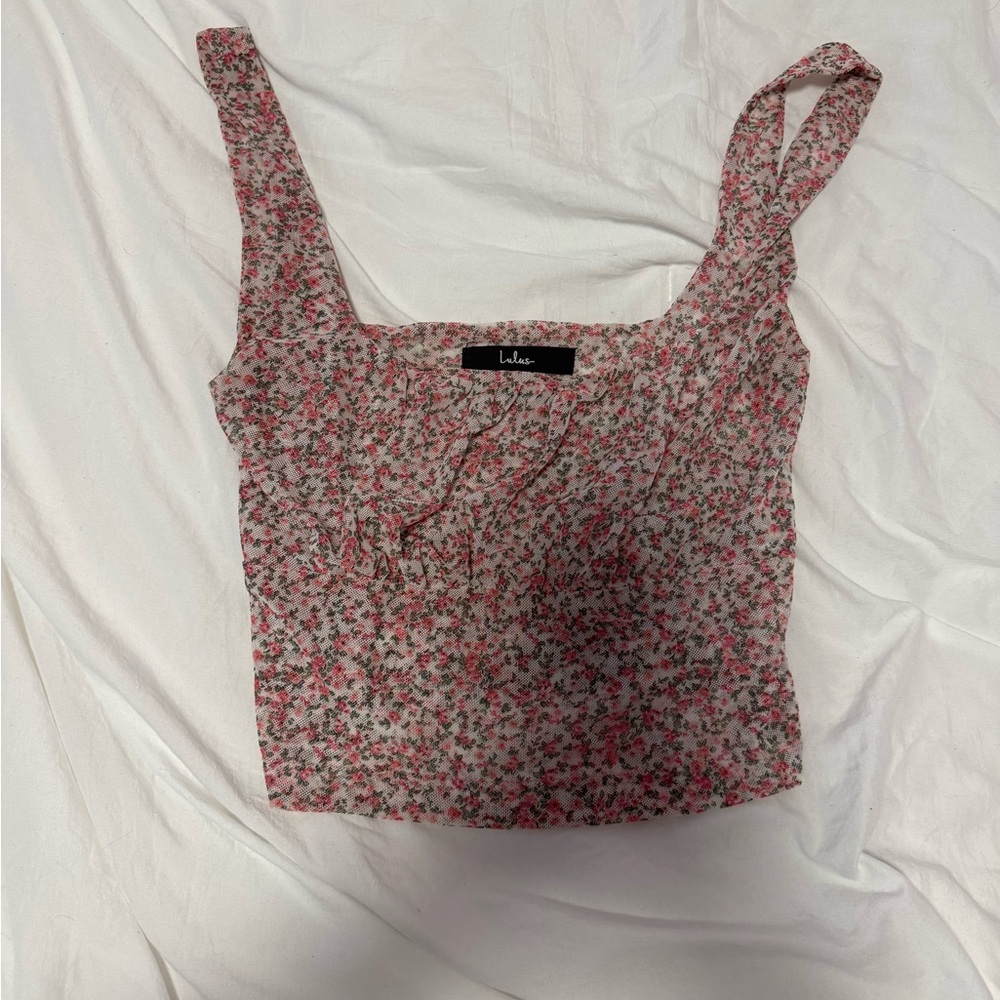 Lulu's Pink Floral Tank Top
